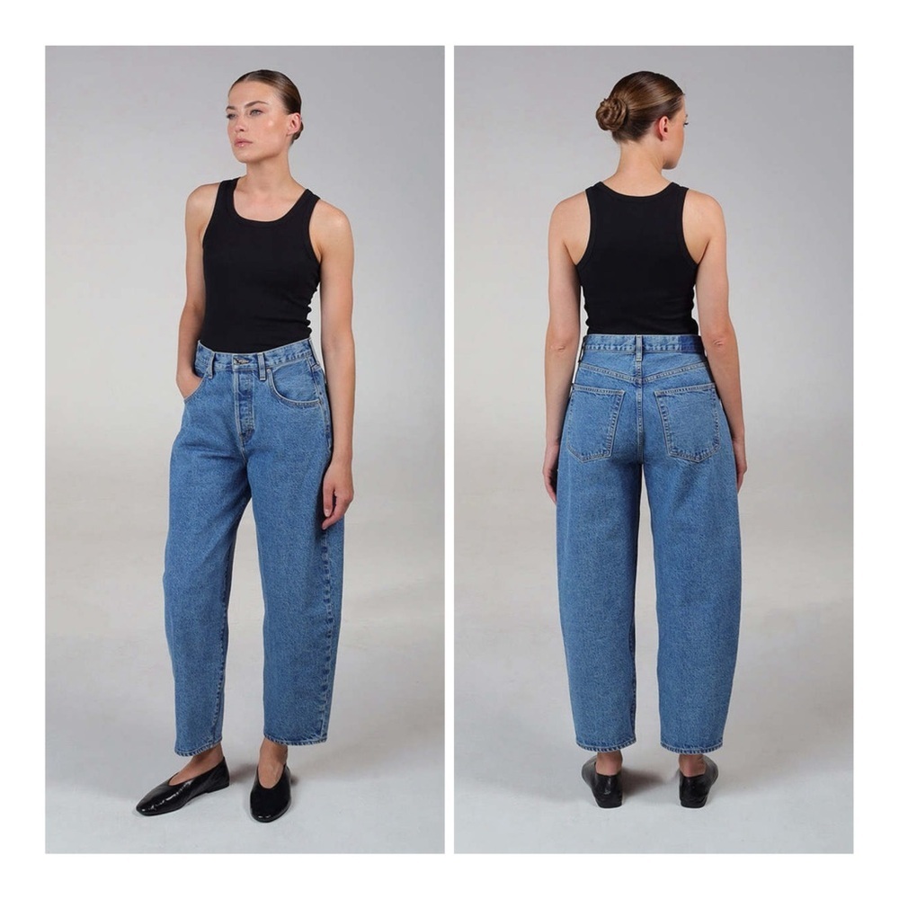 NEW Etica Size 27‎ Cassel Ultra High Rise Barrel Jeans In Bluestone